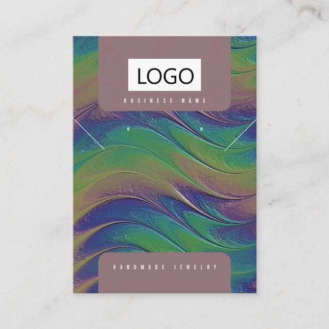 Rainbow Jewelrings Ohrringe Necklace Display Card Visitenkarte (Vorderseite)