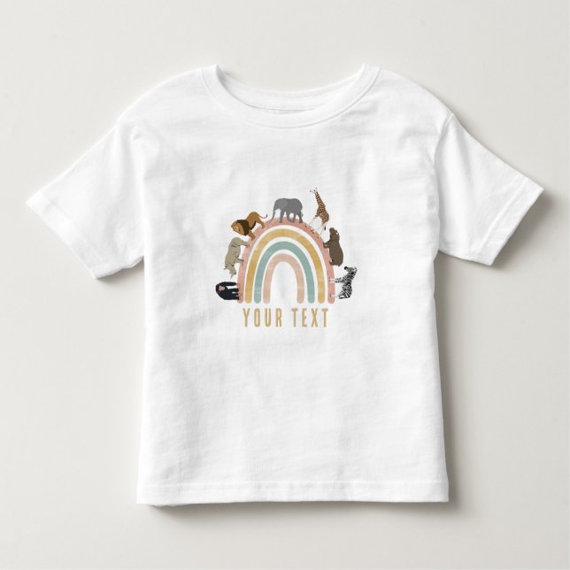 Rainbow Jungle Animals Kleinkind T-shirt (Vorderseite)