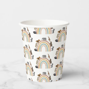 Rainbow-Jungle-Tiermuster in Erdfarben Pappbecher