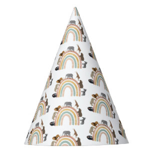 Rainbow-Jungle-Tiermuster in Erdfarben Partyhütchen