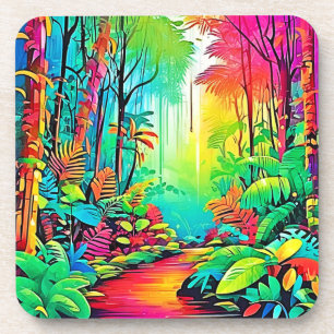 Rainbow Jungle: Vivid Dream Getränkeuntersetzer