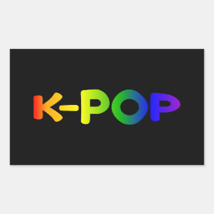 Rainbow-K-Pop-Aufkleber Rechteckiger Aufkleber