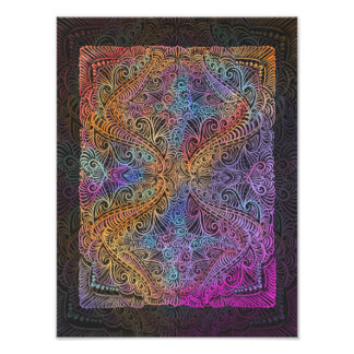 Rainbow Kaleidoscope Mandala Fotodruck