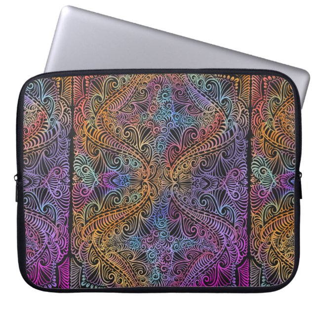Rainbow Kaleidoscope Mandala Laptopschutzhülle (Vorderseite)