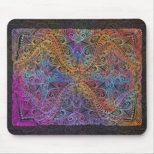 Rainbow Kaleidoscope Mandala Mousepad