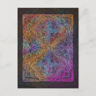 Rainbow Kaleidoscope Mandala Postkarte