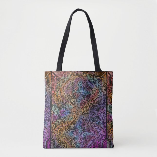 Rainbow Kaleidoscope Mandala Tasche (Vorderseite)