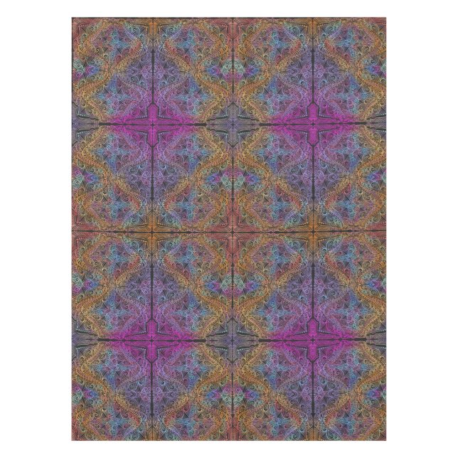 Rainbow Kaleidoscope Mandala Tischdecke (Vorderseite)