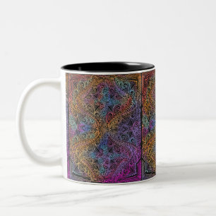 Rainbow Kaleidoscope Mandala Zweifarbige Tasse