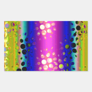 Rainbow Kaleidoskop Muster für gepunktete Bursts Rechteckiger Aufkleber