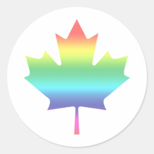 Rainbow Kanada Runder Aufkleber