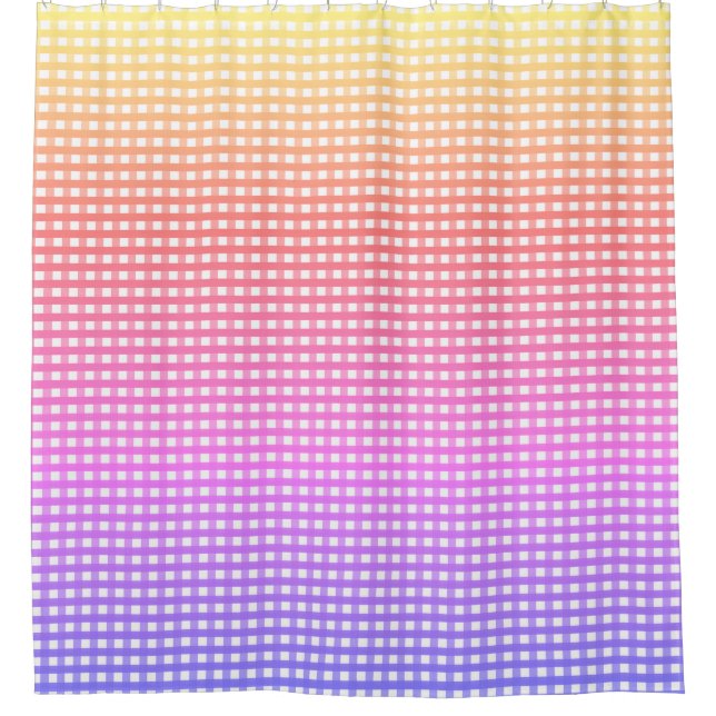 Rainbow Kariert Duschvorhang (Vorderseite)