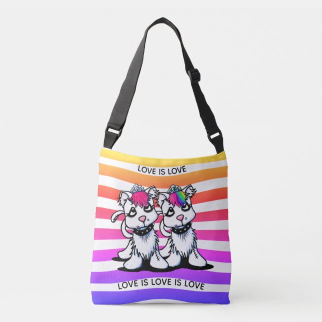 Rainbow-Kätzchen Crossbody-Bag Tragetaschen Mit Langen Trägern (Vorderseite)