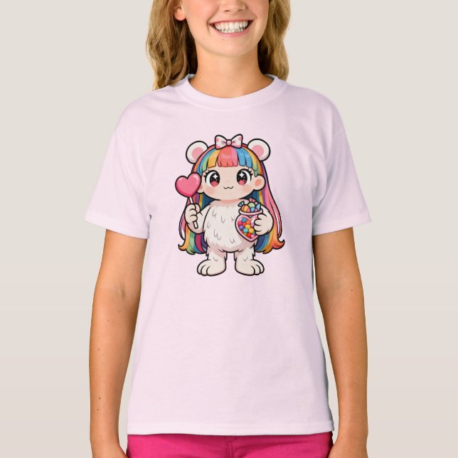 Rainbow Kawaii Bear T-Shirt (Vorderseite)