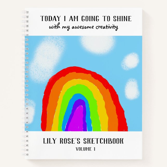 Rainbow Kid's Add Your Own Art Sketchbook Notizbuch (Vorderseite)