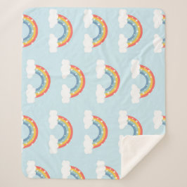 Rainbow Kids Pattern Sherpadecke