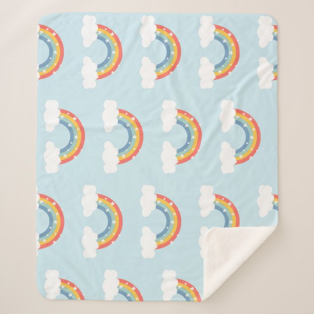 Rainbow Kids Pattern Sherpadecke (Vorderseite)