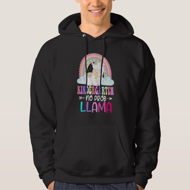 Rainbow Kindergarten No Prob Llama 100th Day of Sc Hoodie (Vorderseite)