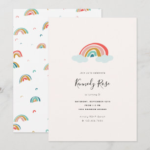 Rainbow-Kindergeburtstag-Party Einladung