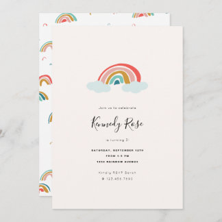 Rainbow-Kindergeburtstag-Party Einladung