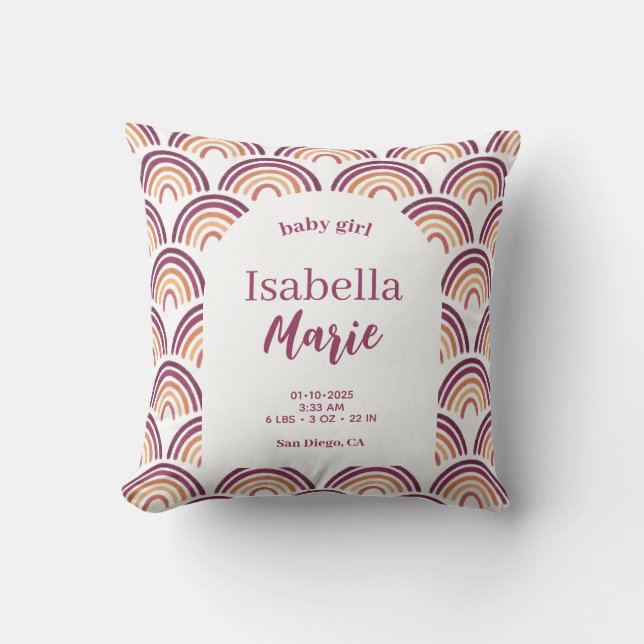 Rainbow Kinderzimmer Keepake Throw Kissen (Vorderseite)