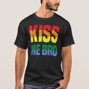 Rainbow Kiss Bruder Bro Gay Lgbtq Lgbt Pride Mont T-Shirt