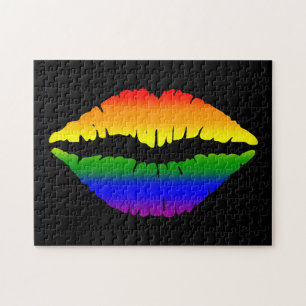 RAINBOW KISS LIPS JIGSAW PUZZLE