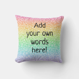 Rainbow-Kissen für benutzerdefinierte Textpastellf Kissen