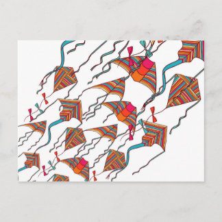 Rainbow Kite Pattern Postkarte