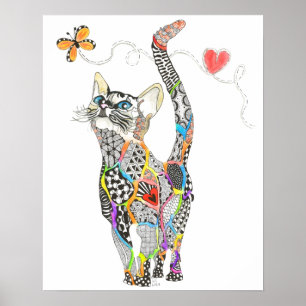 Rainbow Kitty 20" x 16" Poster (You can Customize)