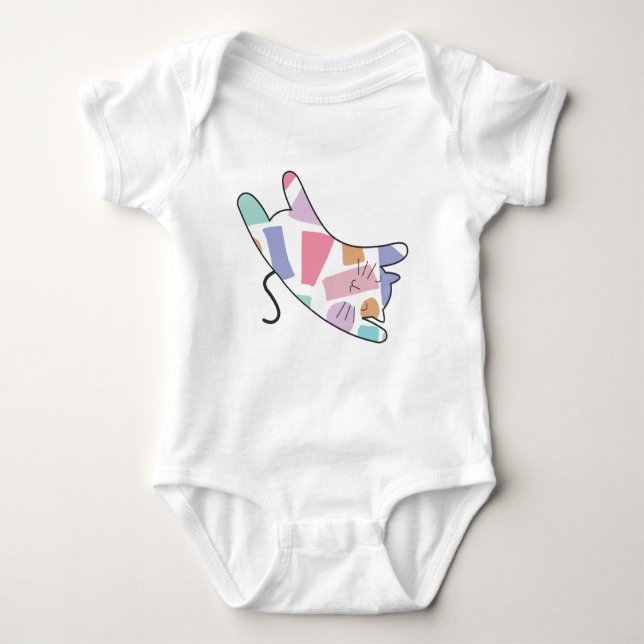Rainbow Kitty Baby Strampler (Vorderseite)