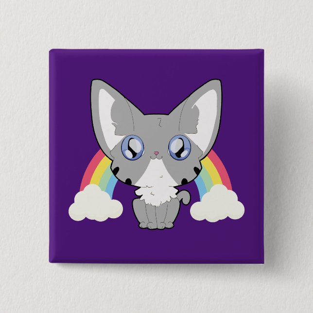 Rainbow Kitty Button (Vorderseite)