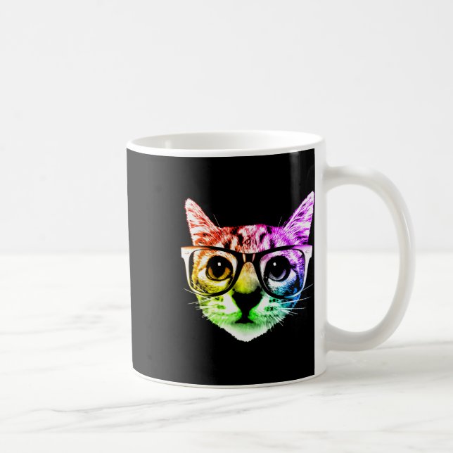 Rainbow Kitty Cat mit Gläsern Kaffeetasse (Rechts)