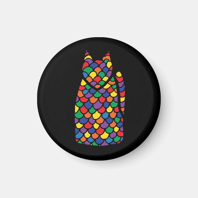 Rainbow Kitty Magnet (Vorne)