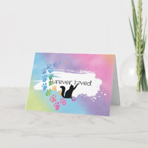 Rainbow Kitty Pet Loss Beileid Karte