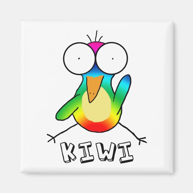 Rainbow Kiwi Magnet (Vorne)
