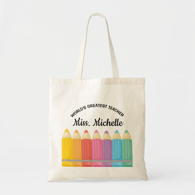 Rainbow-Krabben Weltbester Lehrer Totensack Tragetasche (Vorne)