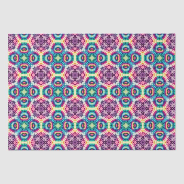 Rainbow-Krawatte-Dye-Geometrisches Muster 7 Seidenpapier (Vorderseite)