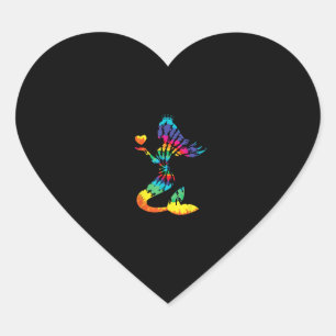 Rainbow Krawatte-Dye Mermaid Shirt in 60er 70er Re Herz-Aufkleber