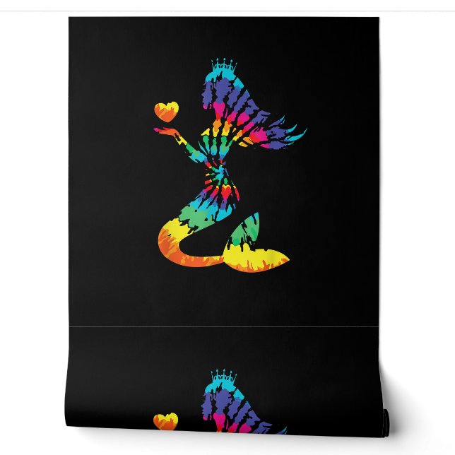 Rainbow Krawatte-Dye Mermaid Shirt in 60er 70er Re Tapete (Abrollen)