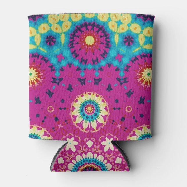 Rainbow-Krawatte Geometric Mandala 4 Muster Dosenkühler (Vorderseite)