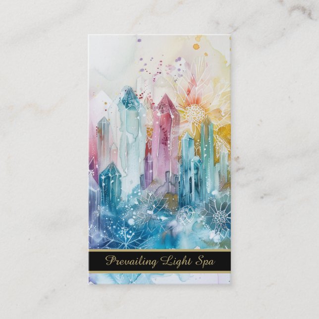 *~* Rainbow Künstlerisch QR Tropfen Crystals AP90  Visitenkarte (Vorderseite)