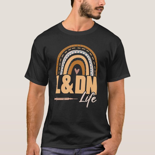 Rainbow L&dn Life   Medical Rn Nursing Labor Deliv T-Shirt (Vorderseite)