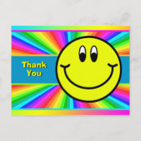Rainbow Lächeln Gesicht Emoji Danke Postcard