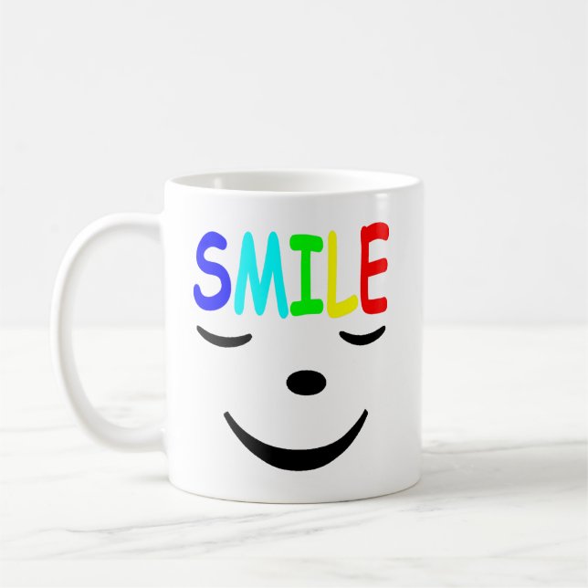 Rainbow-Lächeln mit Smiley Kaffeetasse (Links)