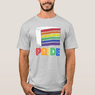 Rainbow Layer Cake Slice Heart LGBT Gay Pride Lieb T-Shirt