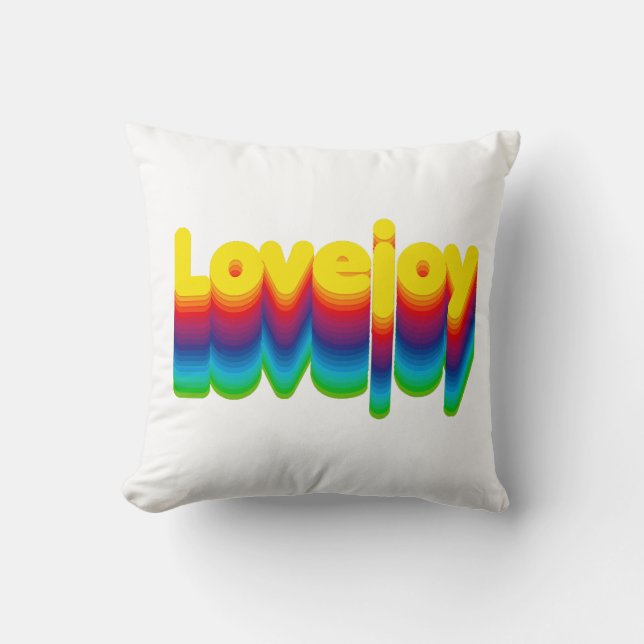 Rainbow Layers Lovejoy Name Label Kissen (Vorderseite)