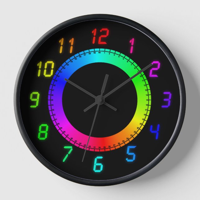Rainbow LED Style Wall Clock Uhr (Vorderseite)