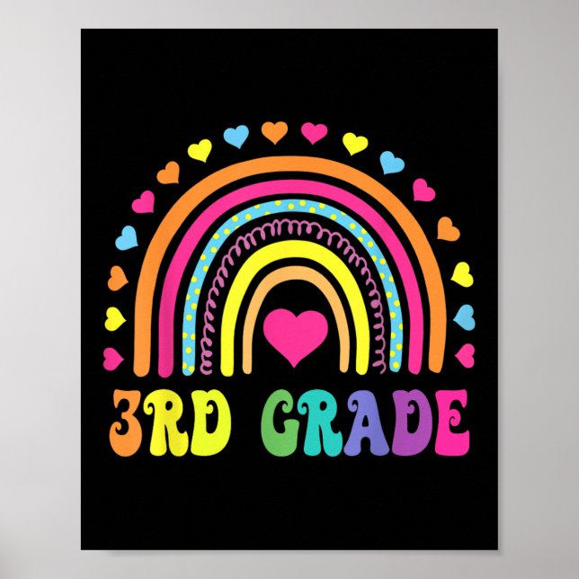 Rainbow-Lehrer der dritten Klasse, Kinder zurück T Poster (Vorne)