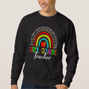 Rainbow Leopard 3. Grade Girl Boy Kids Teacher Cu Sweatshirt